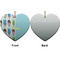 Popsicles and Polka Dots Ceramic Flat Ornament - Heart Front & Back (APPROVAL)