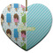 Popsicles and Polka Dots Ceramic Flat Ornament - Heart (Front)