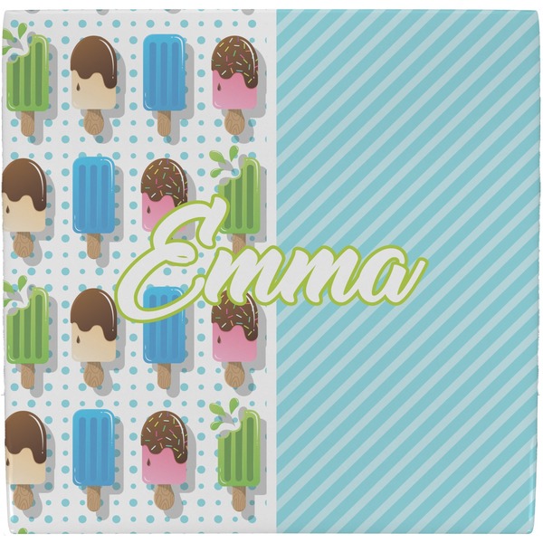 Custom Popsicles and Polka Dots Ceramic Tile Hot Pad (Personalized)