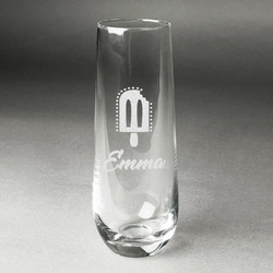 Popsicles and Polka Dots Champagne Flute - Stemless Engraved - Single (Personalized)