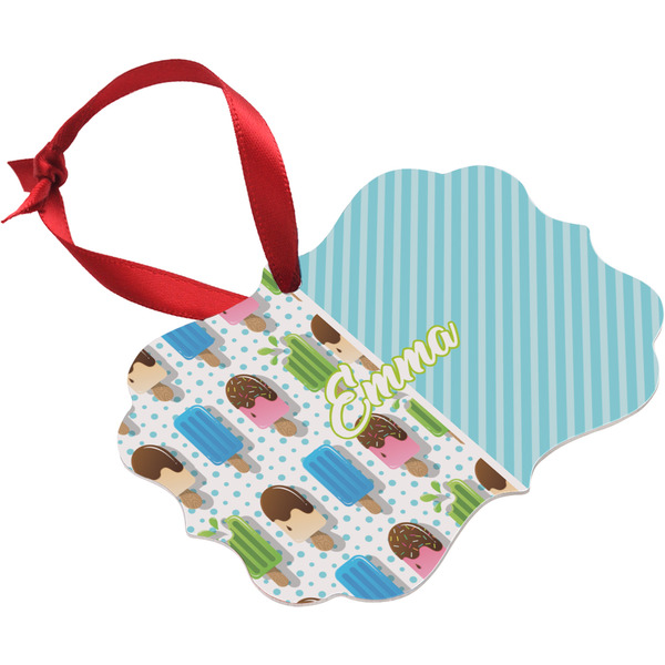 Popsicles and Polka Dots Christmas Ornament (Angle View)