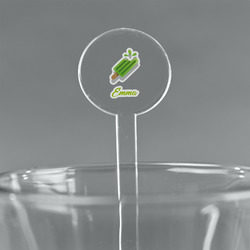 Popsicles and Polka Dots 7" Round Plastic Stir Sticks - Clear (Personalized)