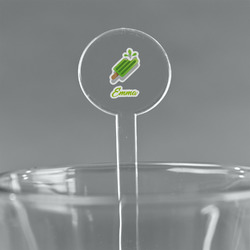 Popsicles and Polka Dots 5.5" Round Plastic Stir Sticks - Clear (Personalized)