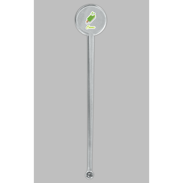Popsicles and Polka Dots Clear Plastic 7" Stir Stick - Round - Single Stick