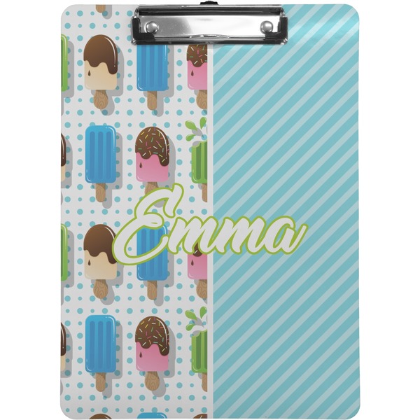 Custom Popsicles and Polka Dots Clipboard (Letter Size) (Personalized)