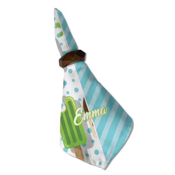 Popsicles and Polka Dots Cloth Napkins - Personalized Dinner (Folded in Ring) (MAIN)