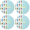 Popsicles and Polka Dots Coaster Round Rubber Back - Apvl