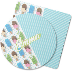 Popsicles and Polka Dots Rubber Backed Coaster (Personalized)