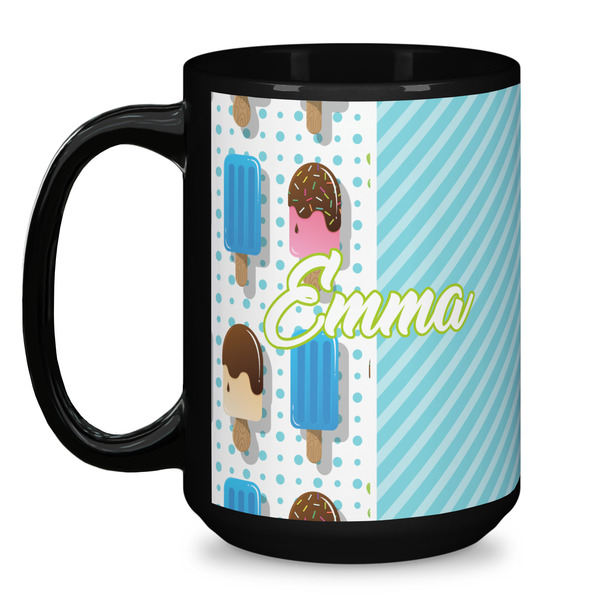 Popsicles and Polka Dots Coffee Mug - 15 oz - Black