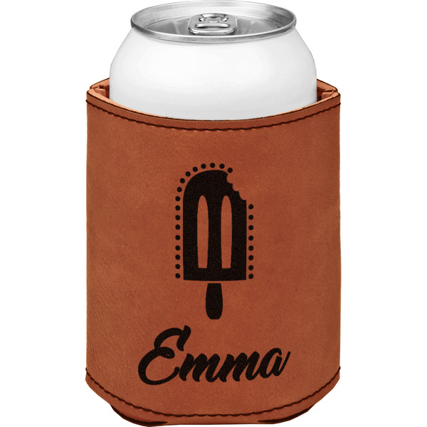 Custom Popsicles and Polka Dots Leatherette Can Sleeve - Double Sided (Personalized)