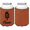 Popsicles and Polka Dots Cognac Leatherette Can Sleeve - Single Sided Front and Back