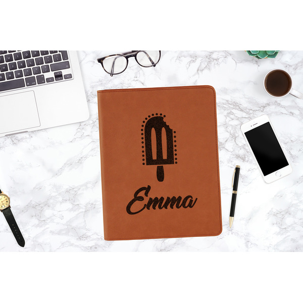 Popsicles and Polka Dots Cognac Leatherette Portfolios - Lifestyle Image