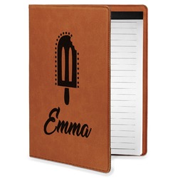 Popsicles and Polka Dots Leatherette Portfolio with Notepad - Small - Single Sided (Personalized)