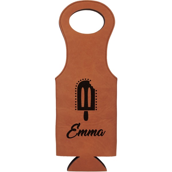 Custom Popsicles and Polka Dots Leatherette Wine Tote (Personalized)
