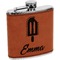Popsicles and Polka Dots Cognac Leatherette Wrapped Stainless Steel Flask