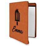 Popsicles and Polka Dots Leatherette Zipper Portfolio with Notepad (Personalized)