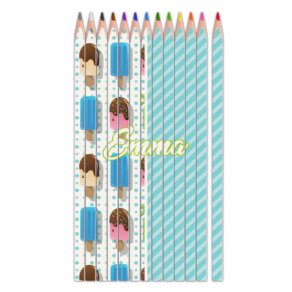 Custom Popsicles and Polka Dots Colored Pencils (Personalized)