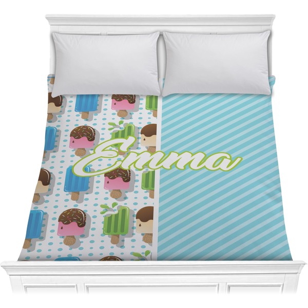 Custom Popsicles and Polka Dots Comforter - Full / Queen (Personalized)