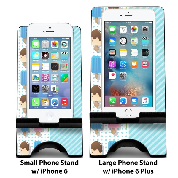 Popsicles and Polka Dots Compare Phone Stand Sizes - with iPhones