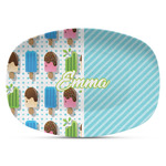 Popsicles and Polka Dots Plastic Platter - Microwave & Oven Safe Composite Polymer (Personalized)