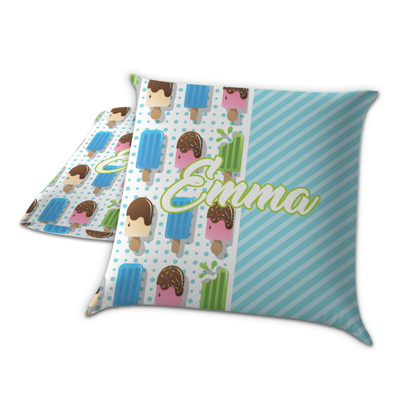 Popsicles and Polka Dots Decorative Pillow Case - TWO