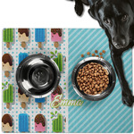 Popsicles and Polka Dots Dog Food Mat - Large w/ Name or Text