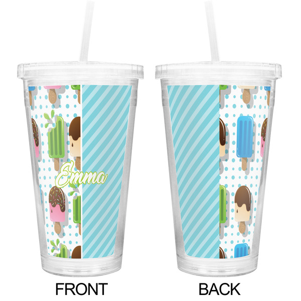 Popsicles and Polka Dots Double Wall Tumbler with Straw - Approval