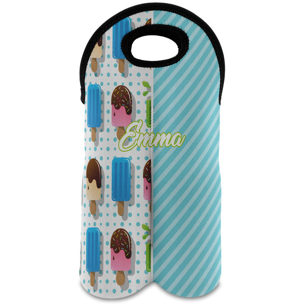 Custom Popsicles and Polka Dots Wine Tote Bag (2 Bottles) (Personalized)