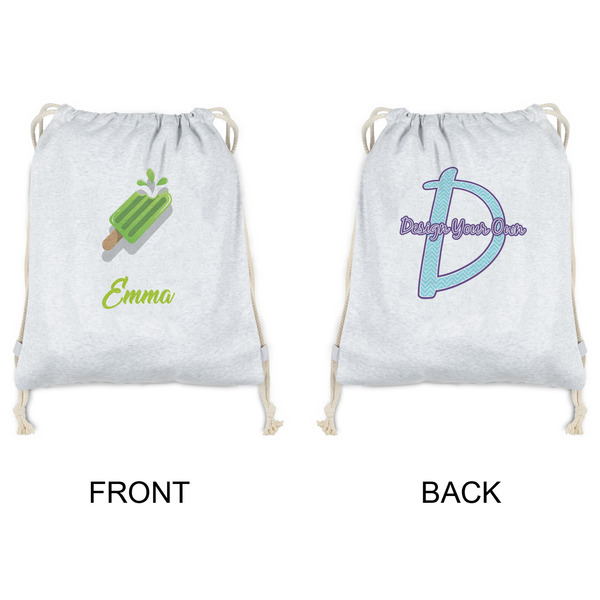 Popsicles and Polka Dots Drawstring Backpacks - Sweatshirt Fleece - Double Sided - APPROVAL