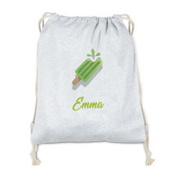 Popsicles and Polka Dots Drawstring Backpack - Sweatshirt Fleece - Double Sided (Personalized)