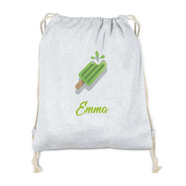 Custom Popsicles and Polka Dots Drawstring Backpack - Sweatshirt Fleece - Double Sided (Personalized)