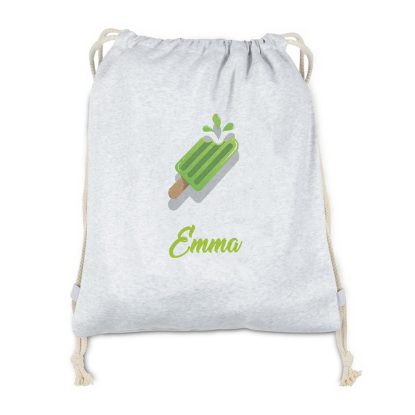 Custom Popsicles and Polka Dots Drawstring Backpack - Sweatshirt Fleece - Single Sided (Personalized)