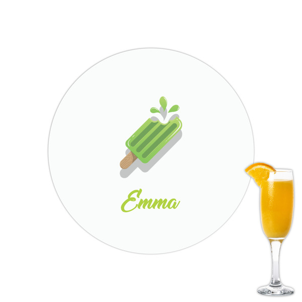 Custom Popsicles and Polka Dots Printed Drink Topper - 2.15" (Personalized)