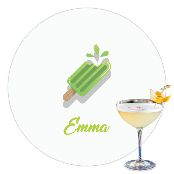 Custom Popsicles and Polka Dots Printed Drink Topper - 3.5" (Personalized)