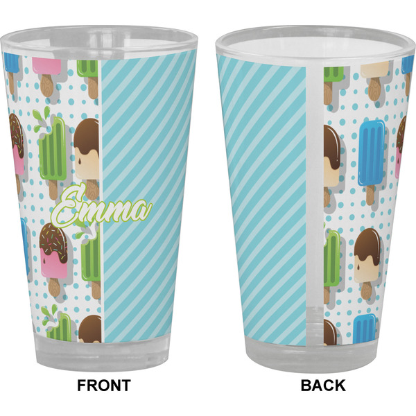 Popsicles and Polka Dots Pint Glass - Full Color - Front & Back Views