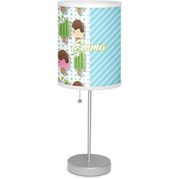 Custom Popsicles and Polka Dots 7" Drum Lamp with Shade Linen (Personalized)