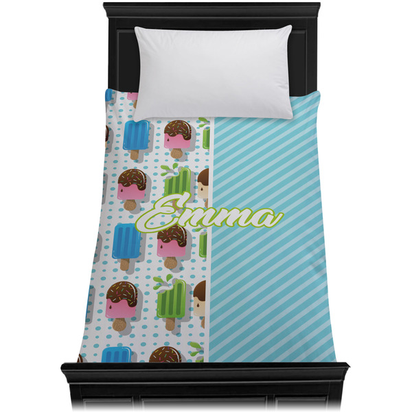 Popsicles and Polka Dots Duvet Cover - Twin XL - On Bed - No Prop