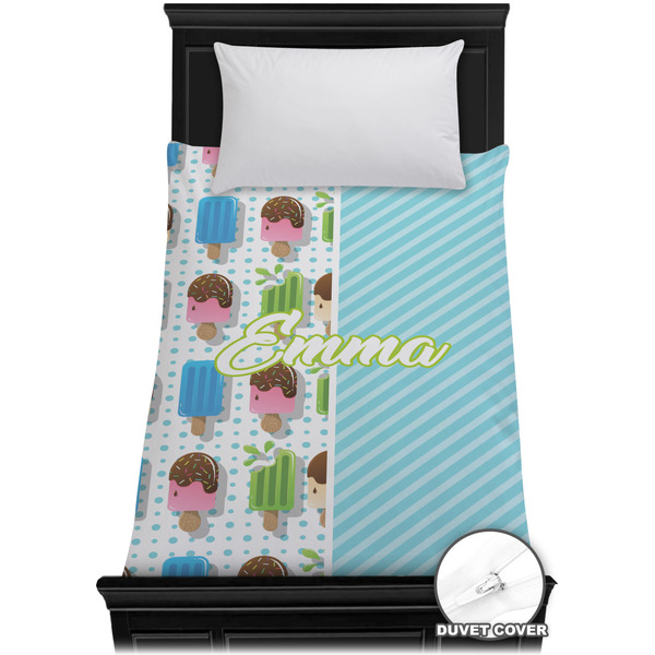 Custom Popsicles and Polka Dots Duvet Cover - Twin XL (Personalized)
