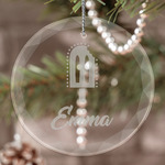 Popsicles and Polka Dots Engraved Glass Ornament (Personalized)