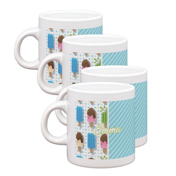 Custom Popsicles and Polka Dots Single Shot Espresso Cups - Set of 4 (Personalized)