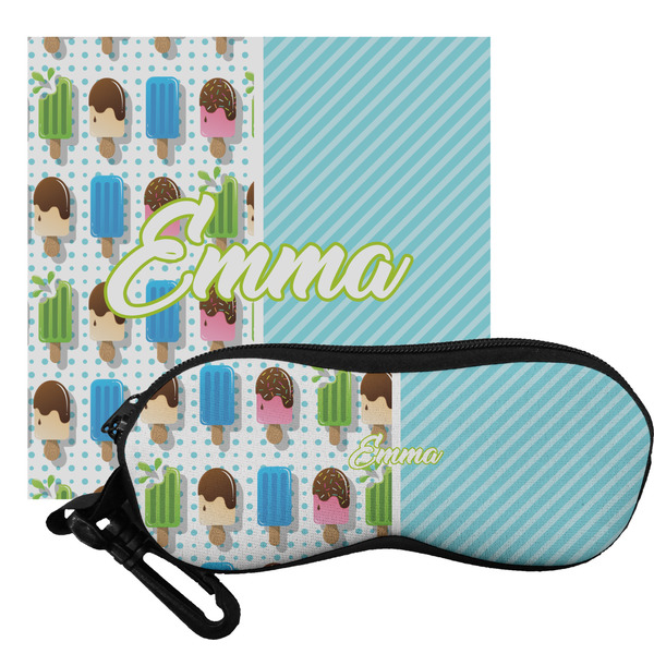 Custom Popsicles and Polka Dots Eyeglass Case & Cloth (Personalized)