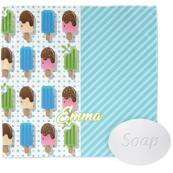 Custom Popsicles and Polka Dots Washcloth (Personalized)