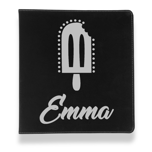 Custom Popsicles and Polka Dots Leather Binder - 1" - Black (Personalized)
