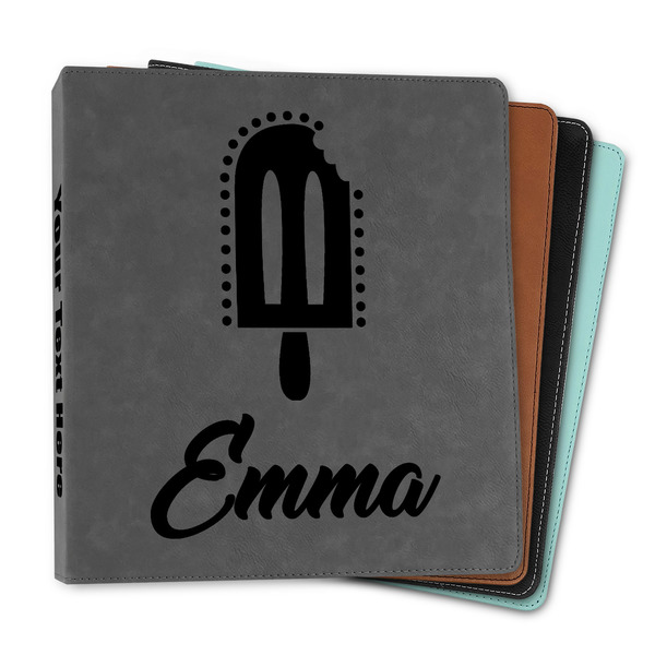 Custom Popsicles and Polka Dots Leather Binder - 1" (Personalized)