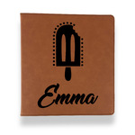 Popsicles and Polka Dots Leather Binder - 1" - Rawhide (Personalized)