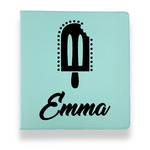 Popsicles and Polka Dots Leather Binder - 1" - Teal (Personalized)