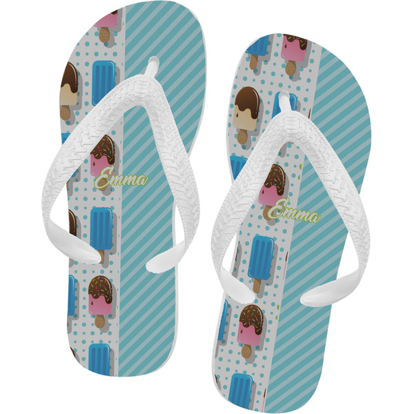 Custom Popsicles and Polka Dots Flip Flops - Small (Personalized)