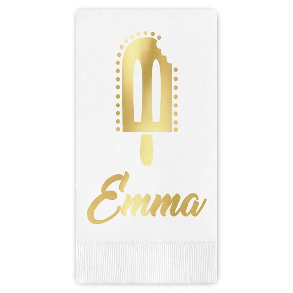 Custom Popsicles and Polka Dots Guest Napkins - Foil Stamped (Personalized)