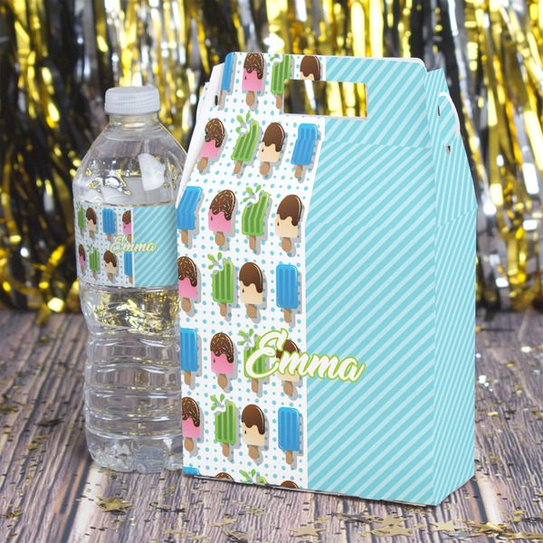 Popsicles and Polka Dots Gable Favor Box - In Context