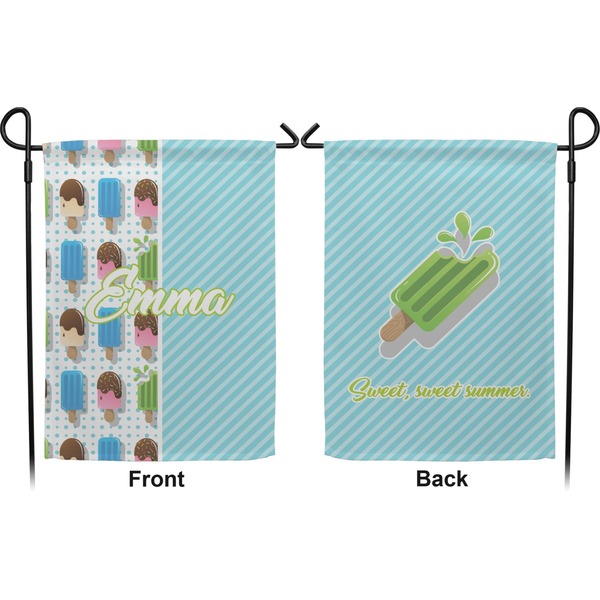 Popsicles and Polka Dots Garden Flag - Double Sided Front and Back